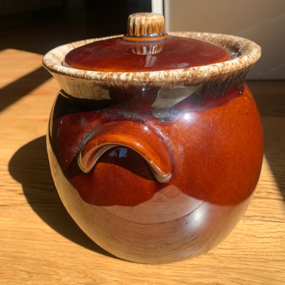 Vintage Hull Pottery Brown Bean Pot+Lid Glazed/Oven Proof Made in USA - Picture 3 of 6